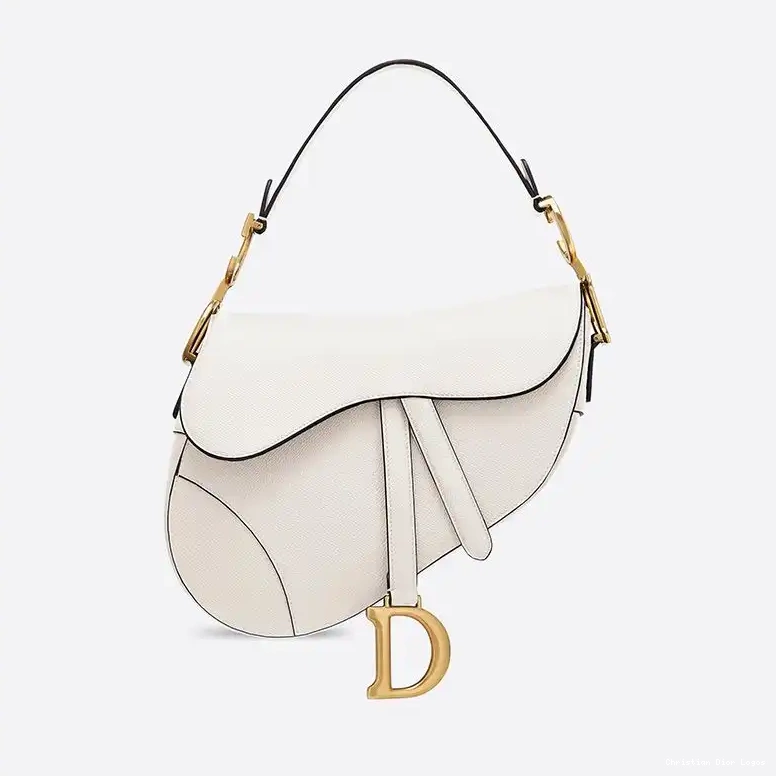 White Dior Calfskin Saddle Grained Bag 0630 Luxury